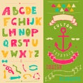 Vintage alphabet. Retro distressed alphabet vector font. Hand drawn letters and numbers.